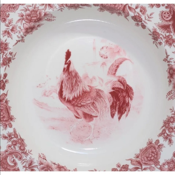 William James Farm Yard Four (4) Red Rooster Soup Bowls - Picture 2 of 3